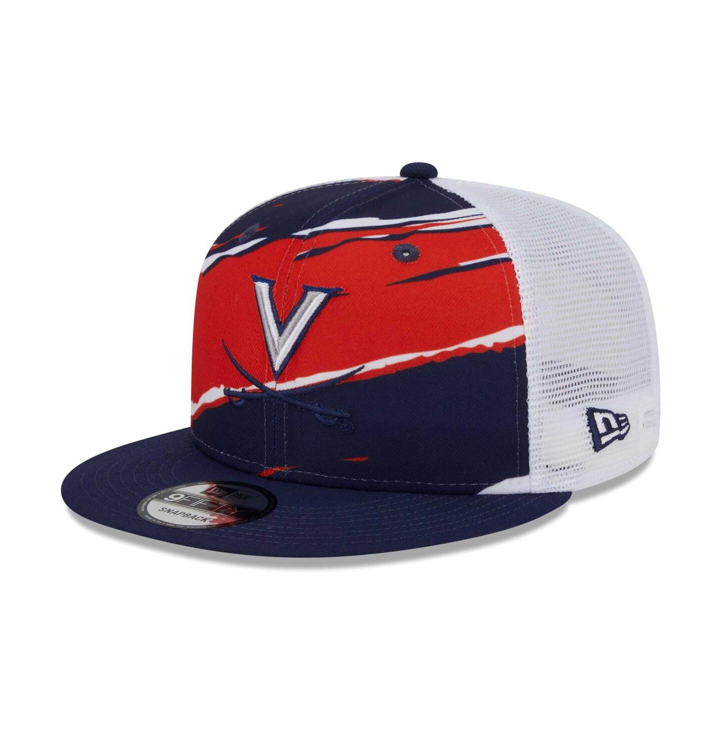Мужская кепка New Era Navy Virginia Cavaliers Tear Trucker 9FIFTY Snapback Hat — фото 1