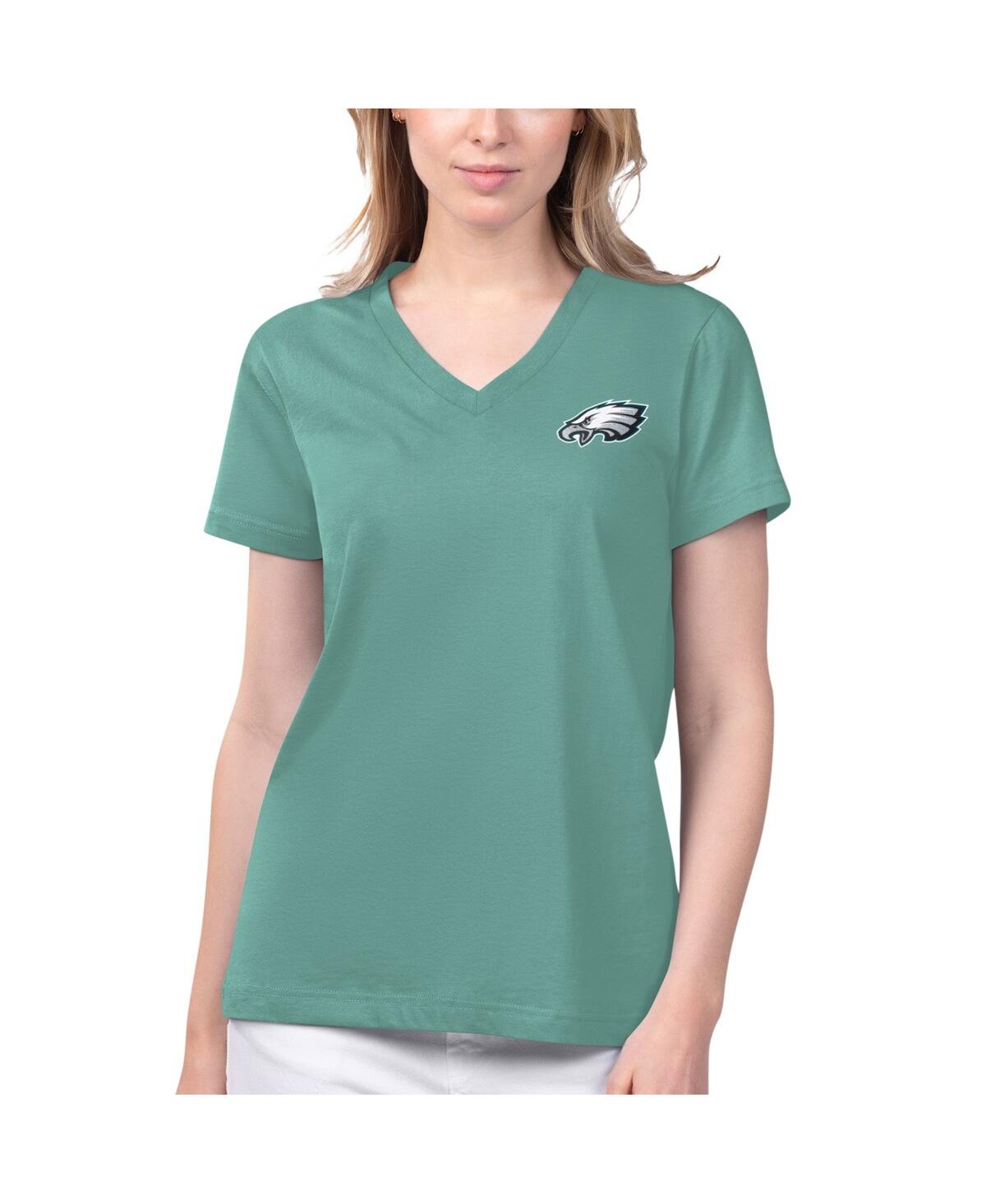 Women's Margaritaville Green Philadelphia Eagles Game Time V-Neck T-shirt - Green