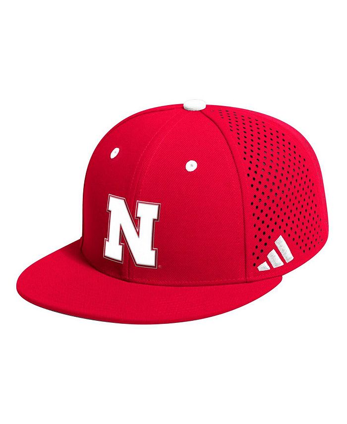 adidas Men s Scarlet Nebraska Huskers On Field Baseball Fitted Hat