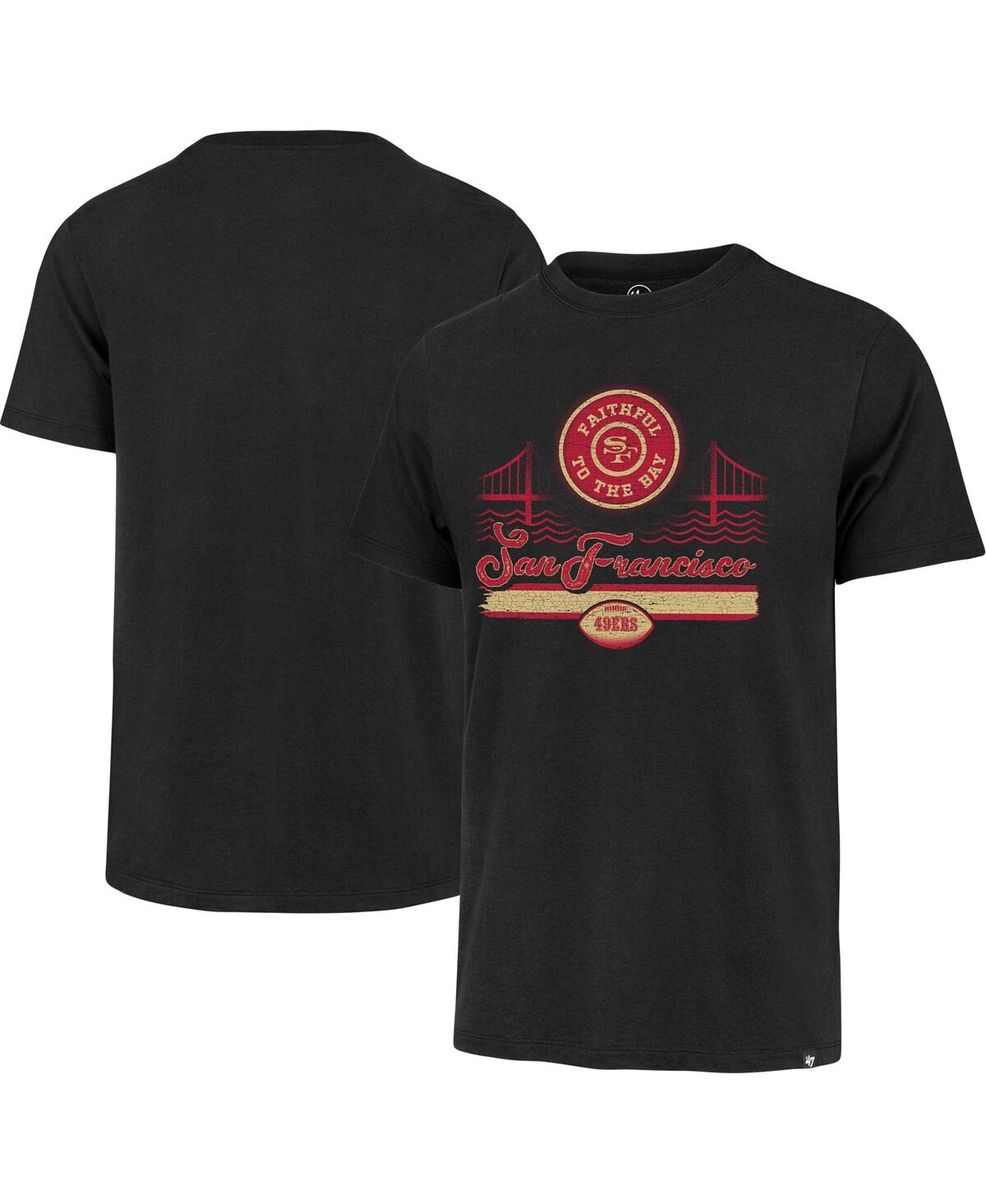 Shop 47 Brand Men's ' Black Distressed San Francisco 49ers Faithful To The Bay Regional Franklin T-shirt