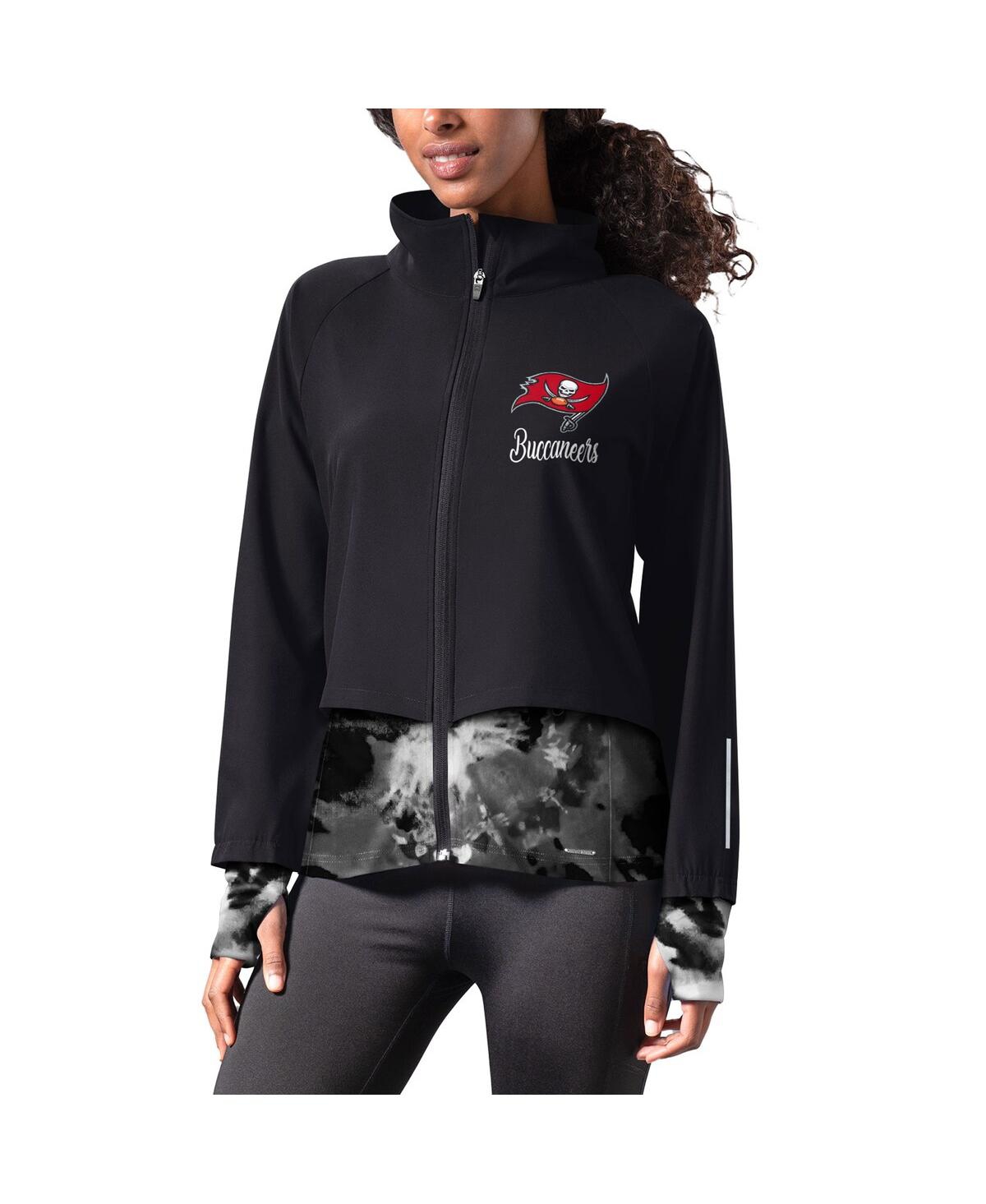 Women's Msx by Michael Strahan Black Tampa Bay Buccaneers Grace Raglan Full-Zip Running Jacket - Black