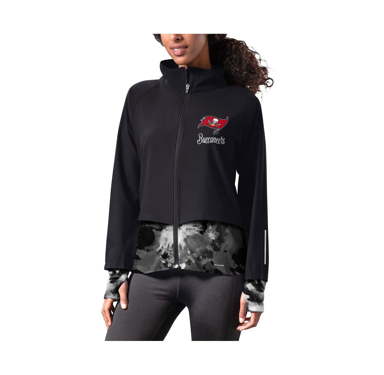 Women's Black Tampa Bay Buccaneers Grace Raglan Full-Zip Running Jacket