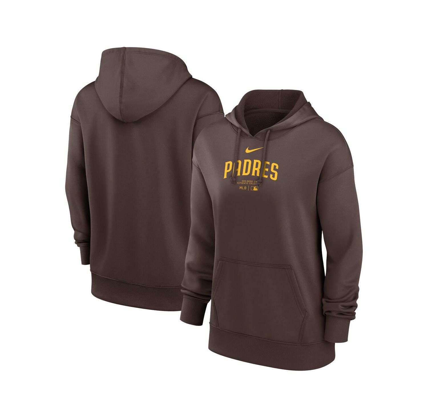 Women's Brown San Diego Padres Authentic Collection Performance Pullover Hoodie