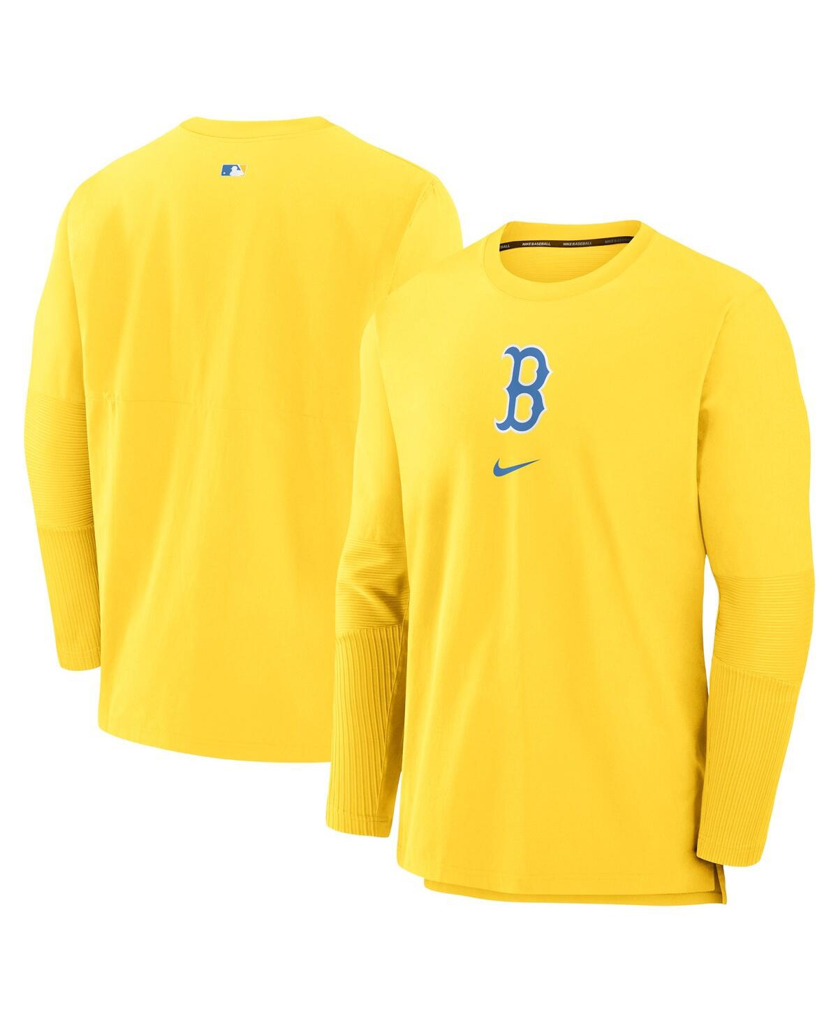 Shop Nike Men's  Gold Boston Red Sox Authentic Collection City Connect Player Tri-blend Performance Pullov