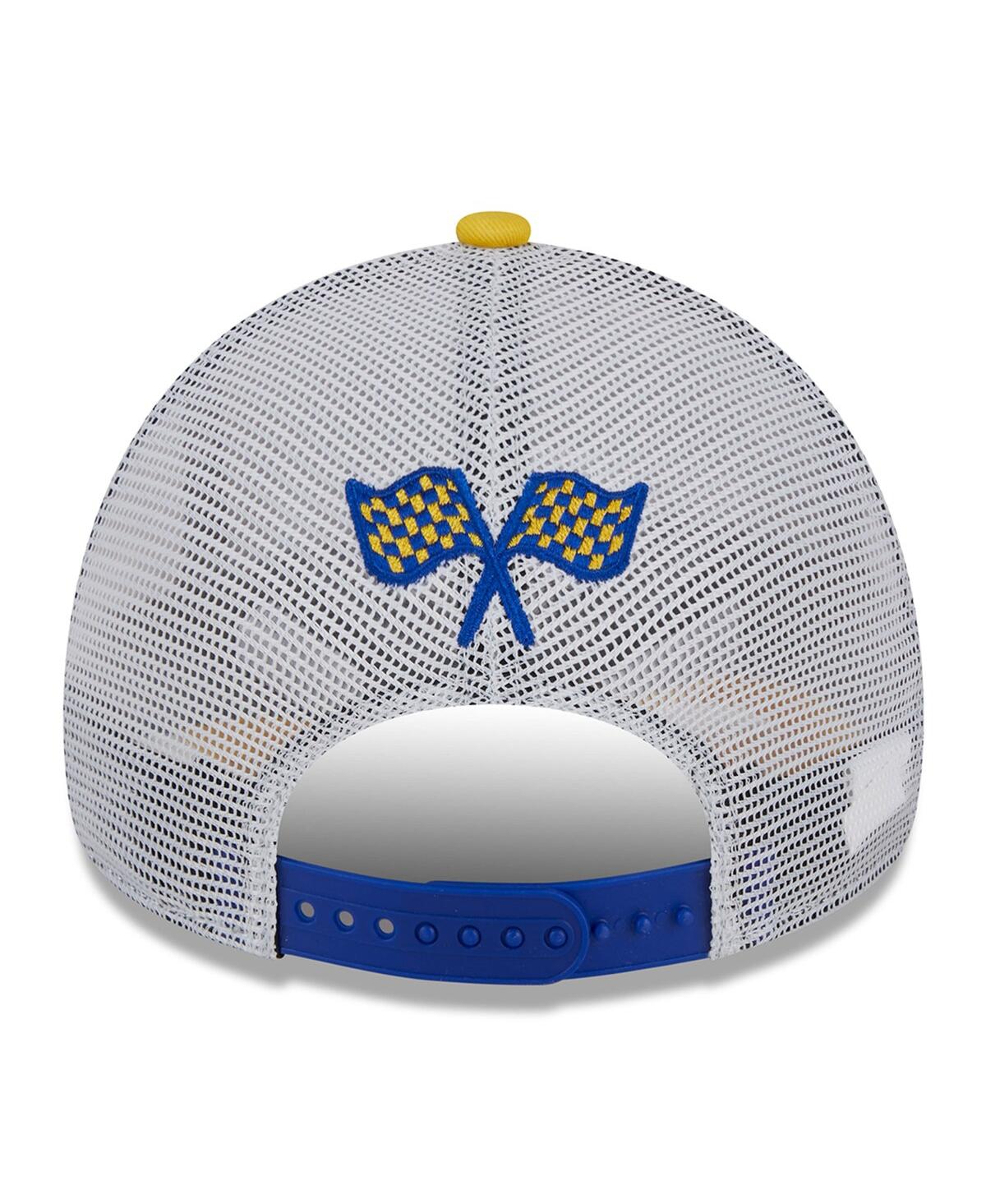 New Era Men's  Royal, Gold Golden State Warriors 2024 Nba All-star Game A-frame 9forty Trucker Hat In Royal,gold