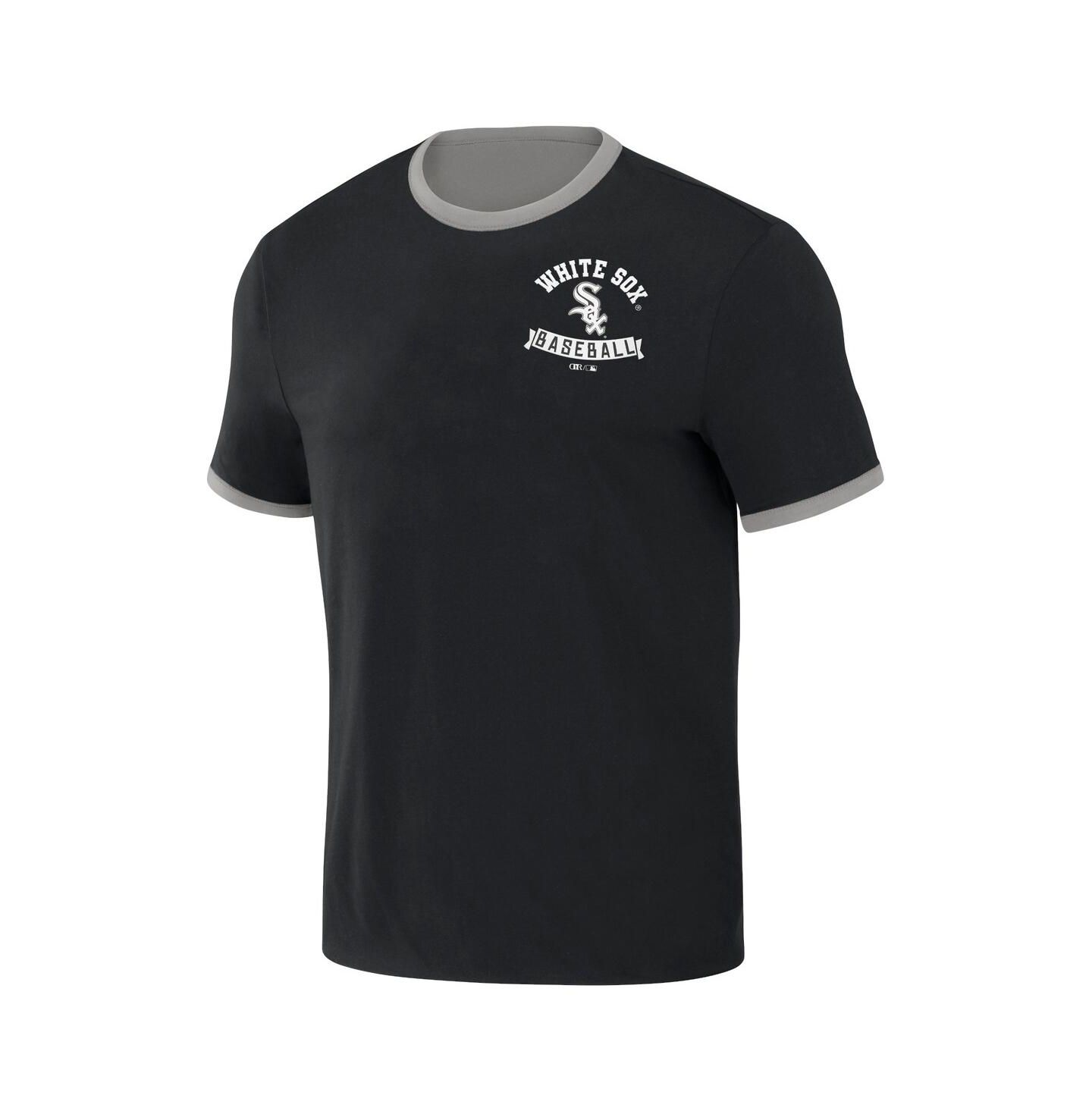 Мужская футболка Fanatics Darius Rucker Collection by Black, Gray Distressed Chicago White Sox Two-Way Ringer Reversible — фото 3