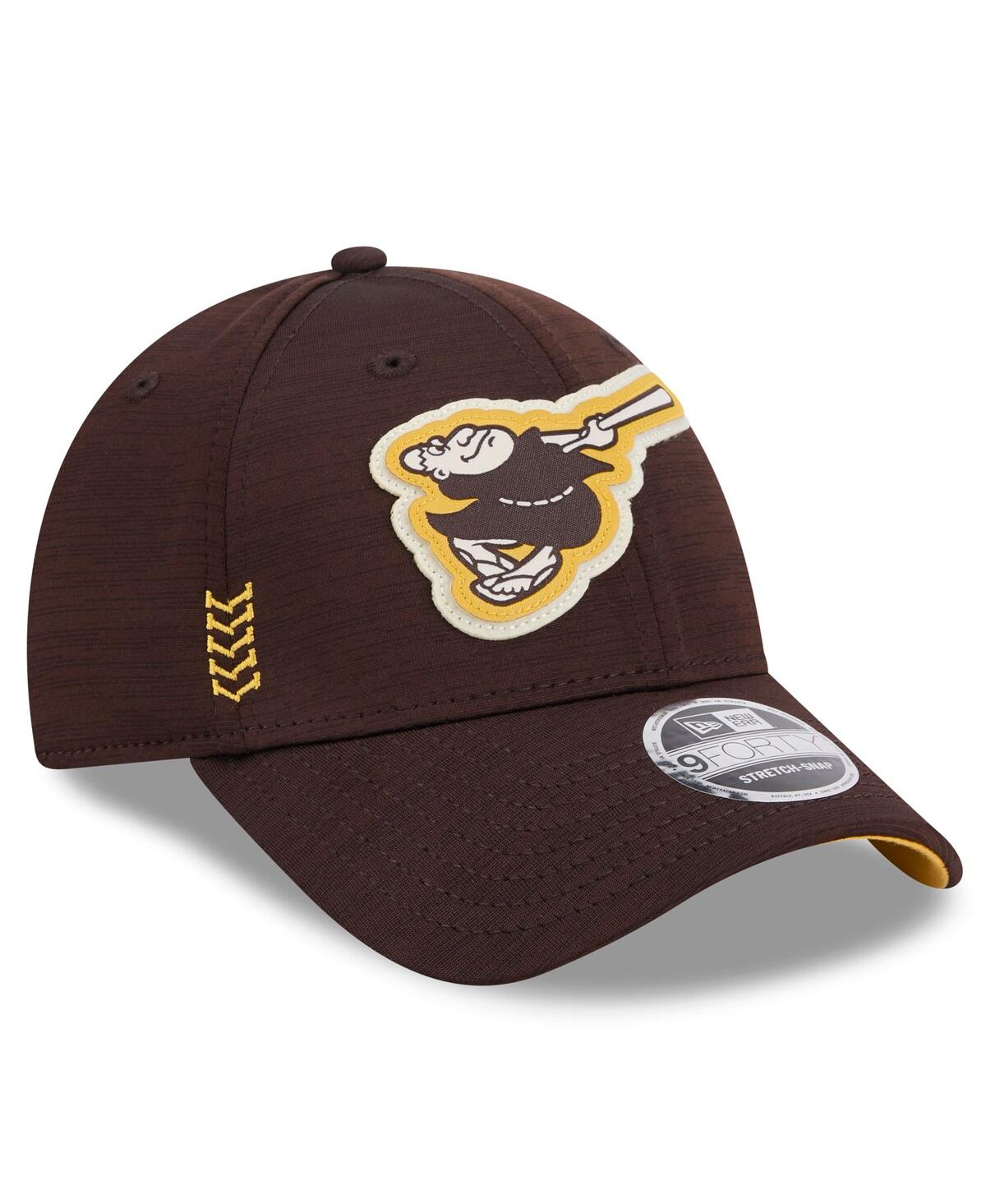 Shop New Era Men's  Brown San Diego Padres 2024 Clubhouse 9forty Adjustable Hat