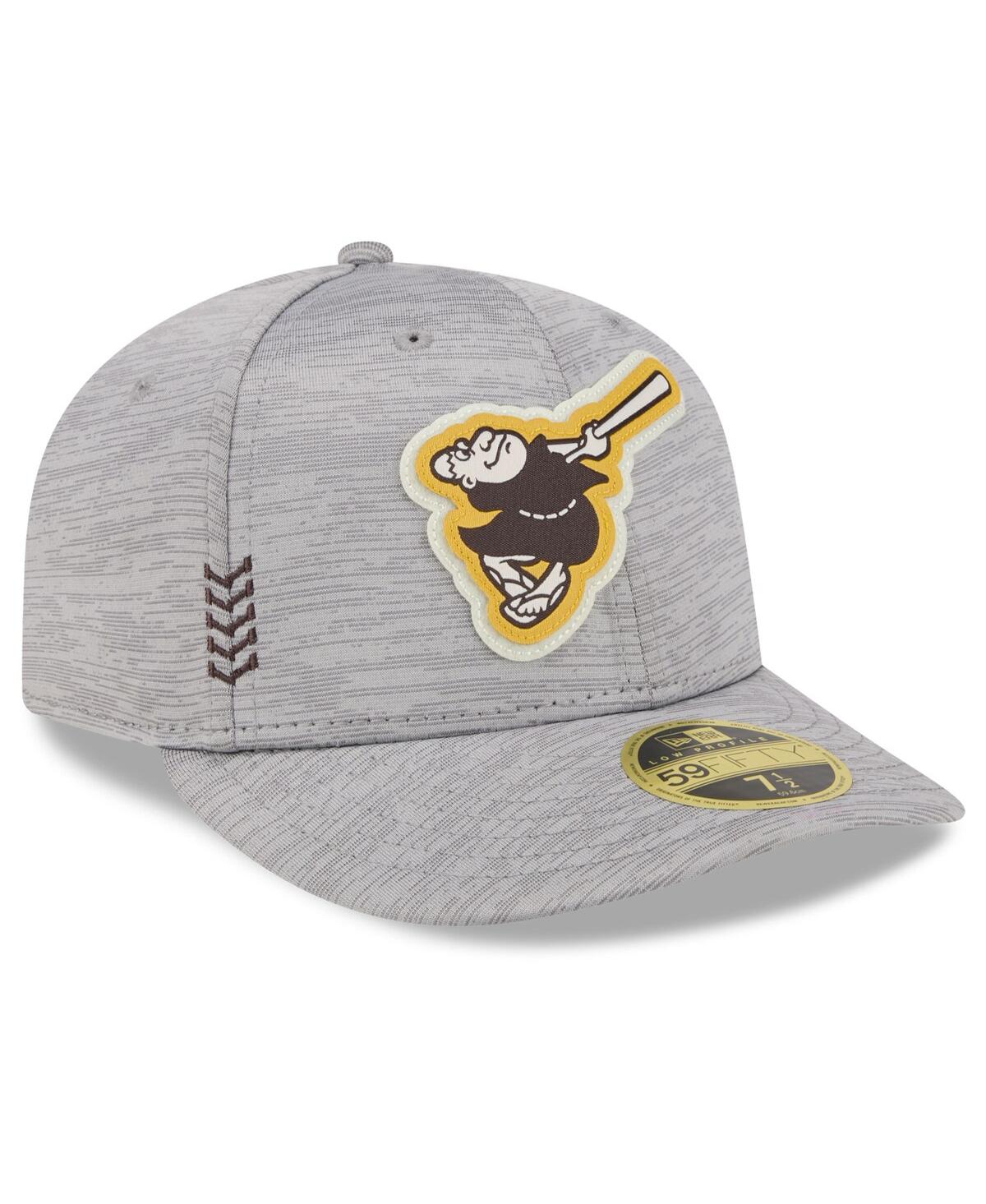 New Era Gray San Diego Padres 2024 Clubhouse Low Profile 59fifty Fitted Hat In Gray
