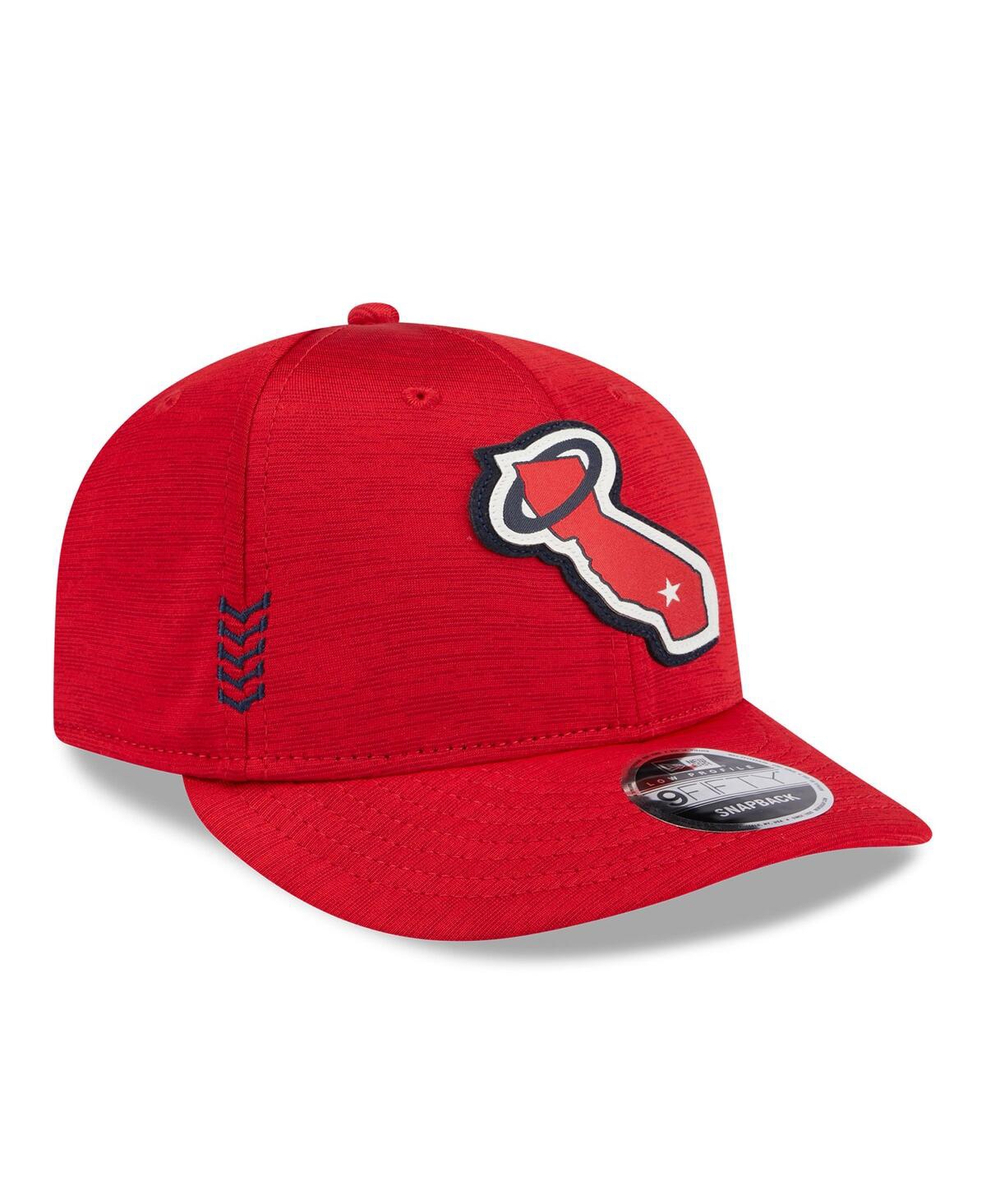 Shop New Era Men's  Red Los Angeles Angels 2024 Clubhouse Low Profile 59fifty Fitted Hat