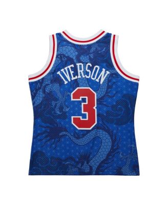 Men's Allen Iverson Royal Philadelphia 76ers 1996/97 Hardwood Classics Asian Heritage 6.0 Swingman Throwback Player Jersey
