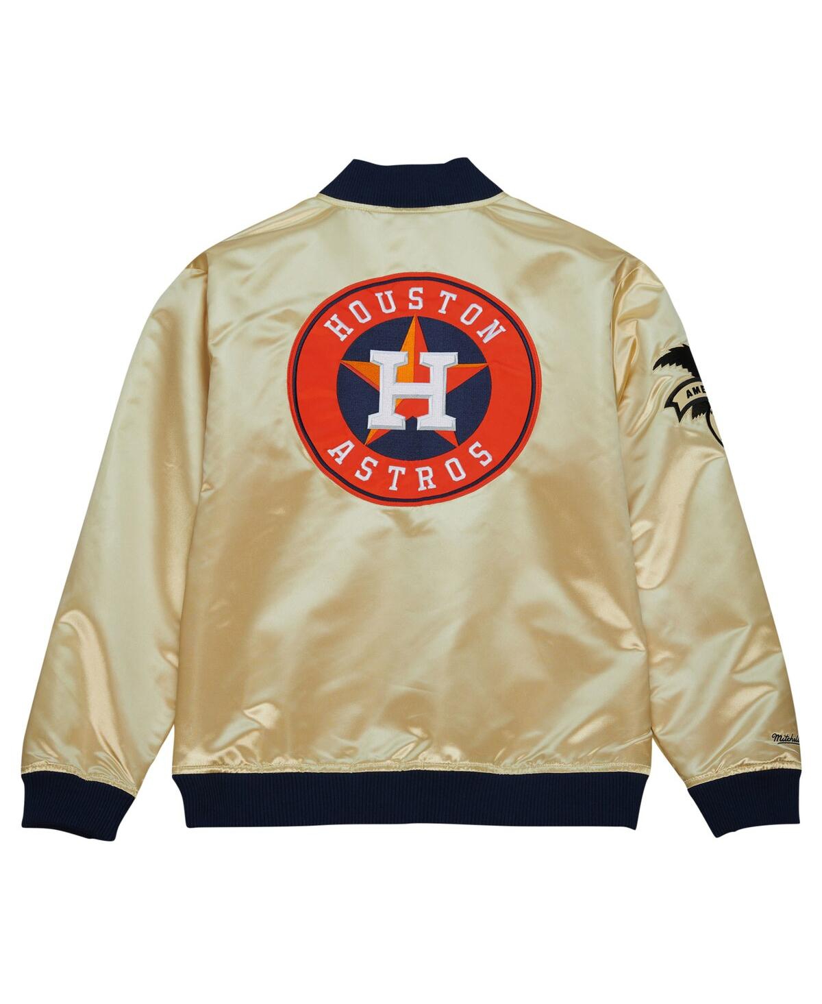 Shop Mitchell & Ness Men's  Gold Houston Astros Og 2.0 Lightweight Satin Full-zip Jacket