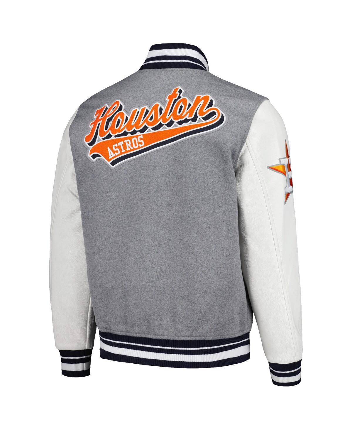 Shop Pro Standard Men's  Heather Gray Houston Astros Script Tail Wool Full-zip Varity Jacket