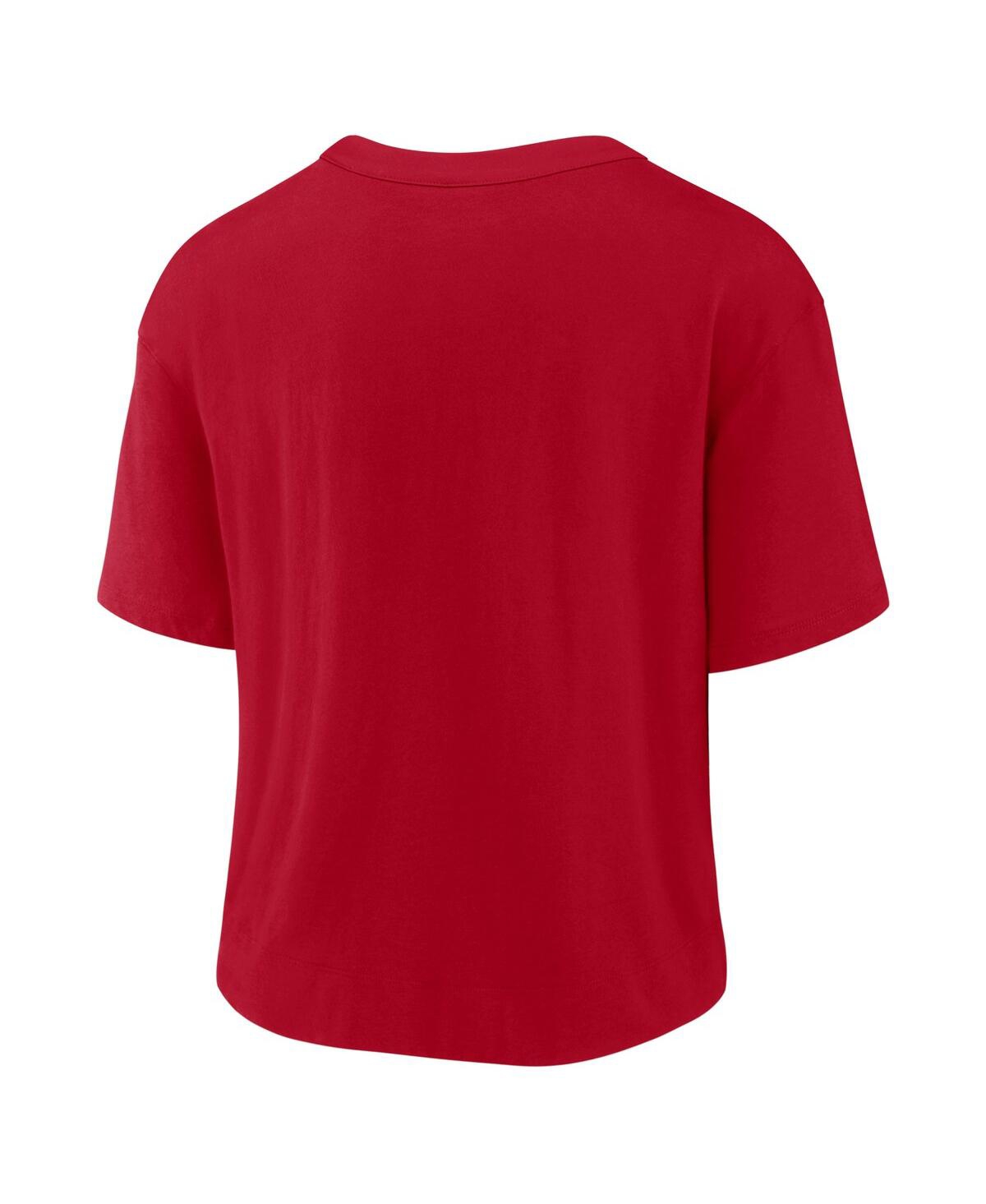 Nike Women's  Red, Navy New England Patriots High Hip Fashion T-shirt In Red,navy