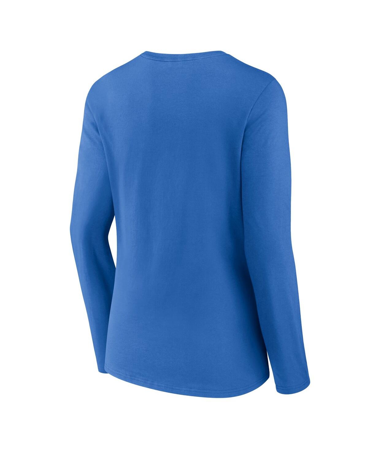 Fanatics Women's  Powder Blue Los Angeles Chargers Wordmark Long Sleeve V-neck T-shirt In Powder Blue