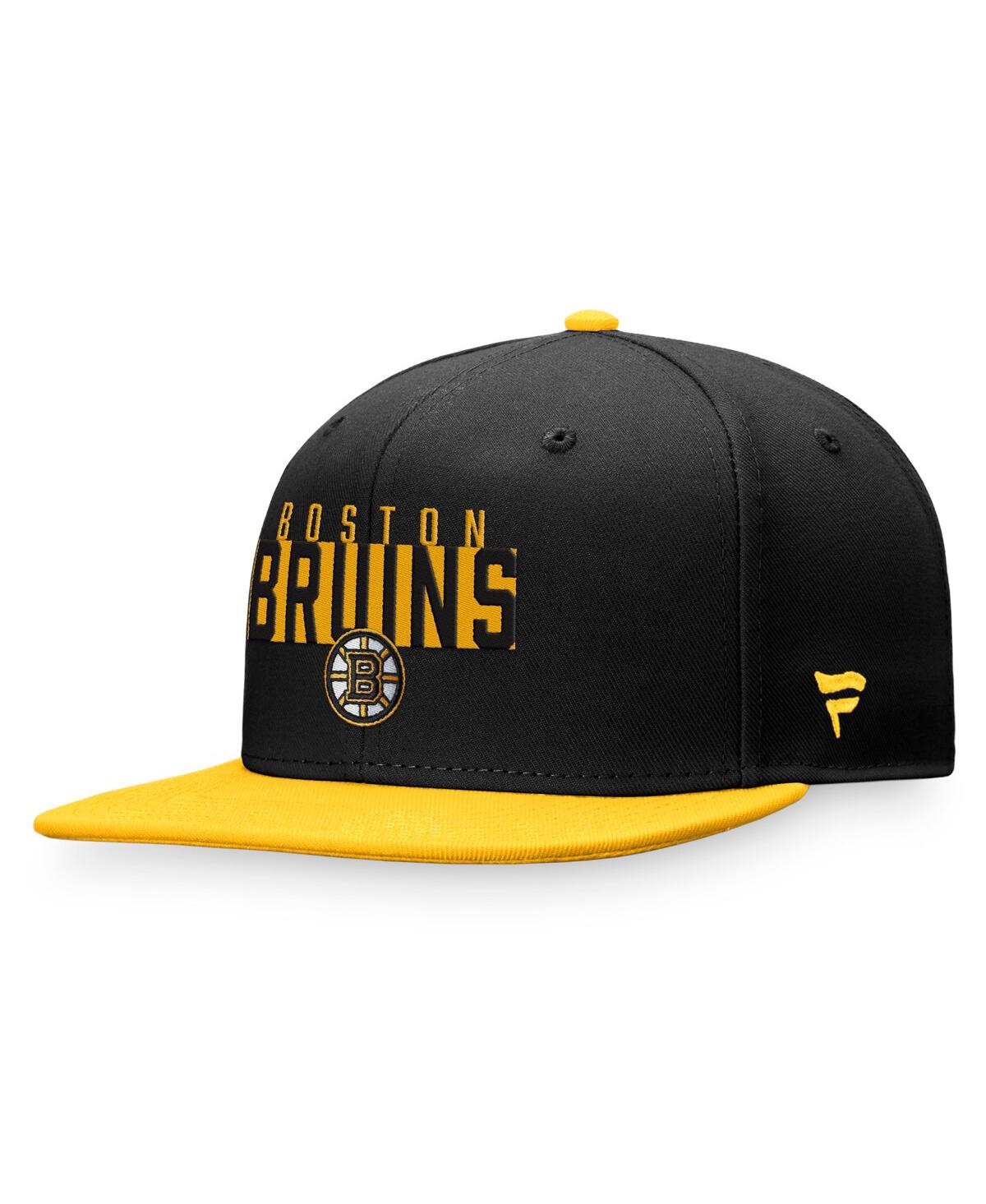 Shop Fanatics Men's  Black, Gold Boston Bruins Fundamental Colorblocked Snapback Hat In Black,gold