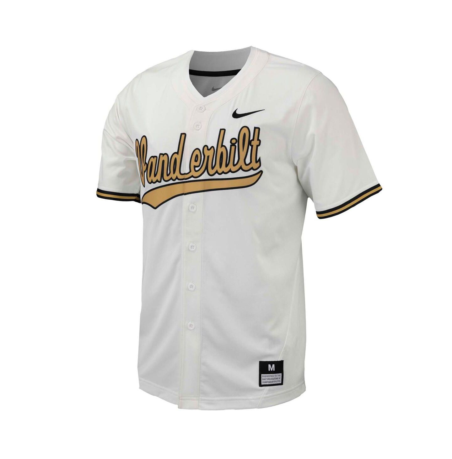 Мужской топ Nike White Vanderbilt Commodores Replica Full-Button Baseball Jersey — фото 3