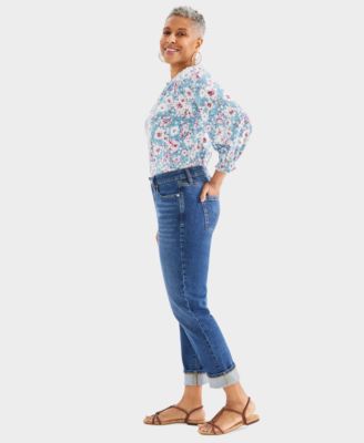 Women's High-Rise Cuffed Capri Jeans