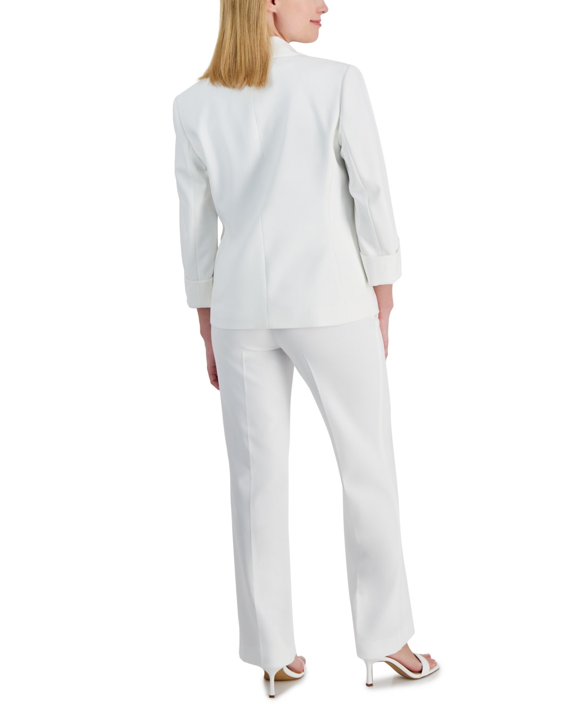 Shop Ak Anne Klein Petite Pull-on Straight-leg Pants In Bright White