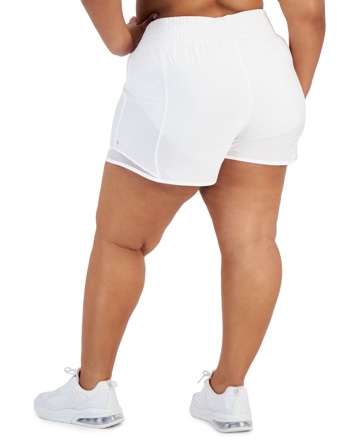Id Ideology Plus Size Solid Elastic-Back Woven Running Shorts, Created for Macy's