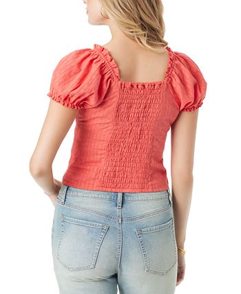 Jessica Simpson Women's Addy Cotton Puff-Sleeve Top - Macy's