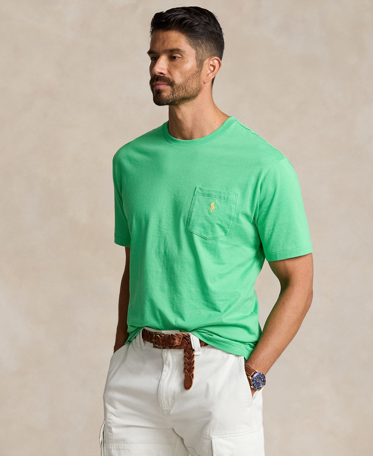 Polo Ralph Lauren Men's Big & Tall Cotton Jersey T-shirt In Classic Kelly