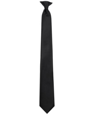 Calabrum Men's Slim Solid Black Clip-On Tie - Macy's