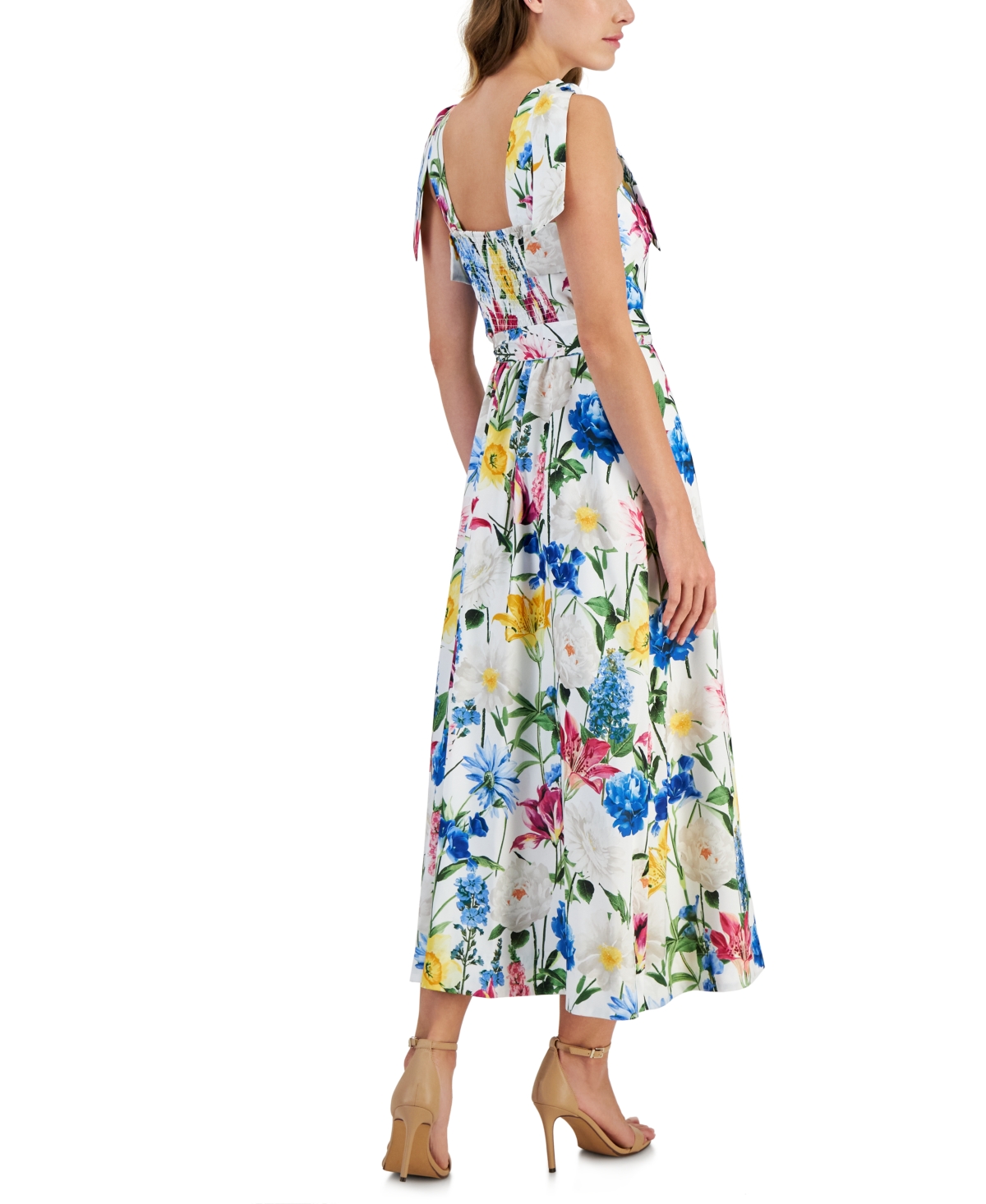 Shop Anne Klein Women's Printed A-line Midi Dress In Pearl Whit
