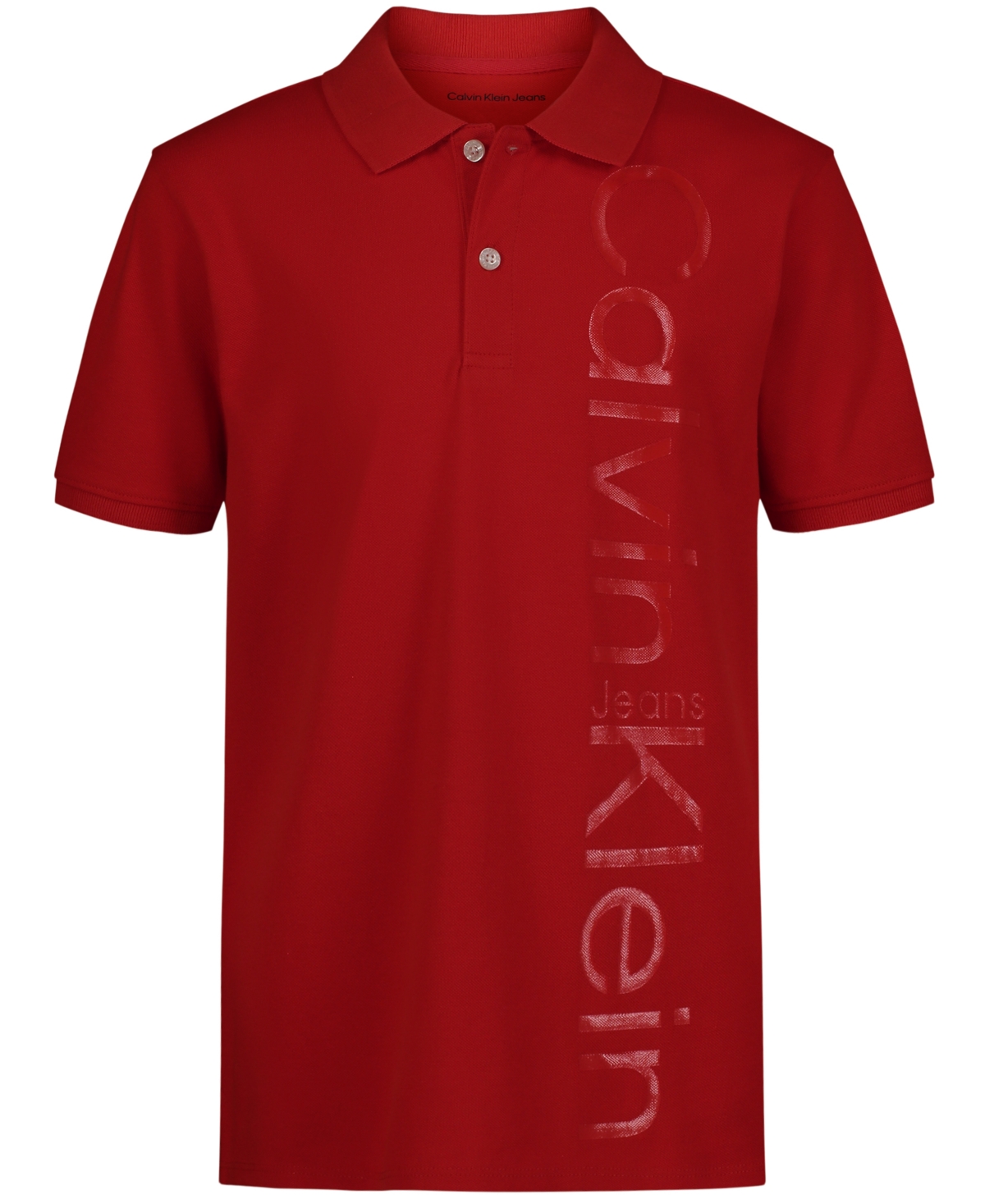 Shop Calvin Klein Big Boys Ghost Graphic Polo Shirt In Fiery Red