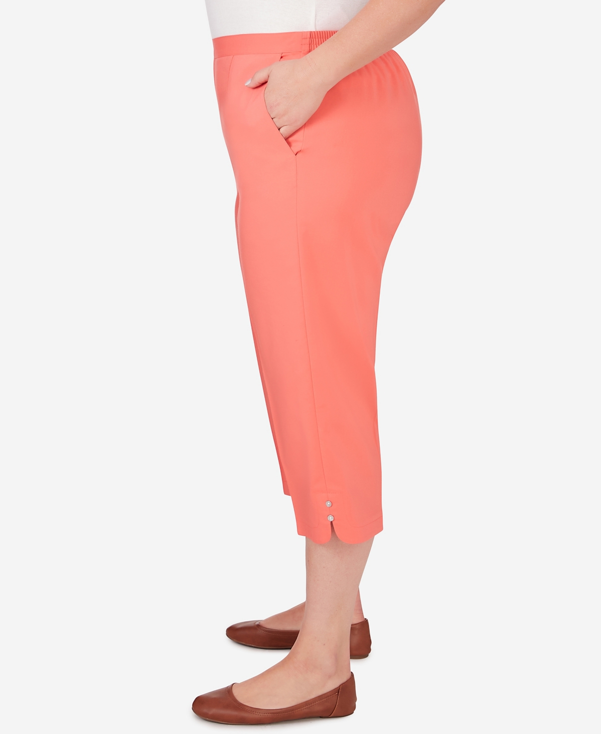Alfred Dunner Plus Size Neptune Beach Pull-On Beach Capri Pants