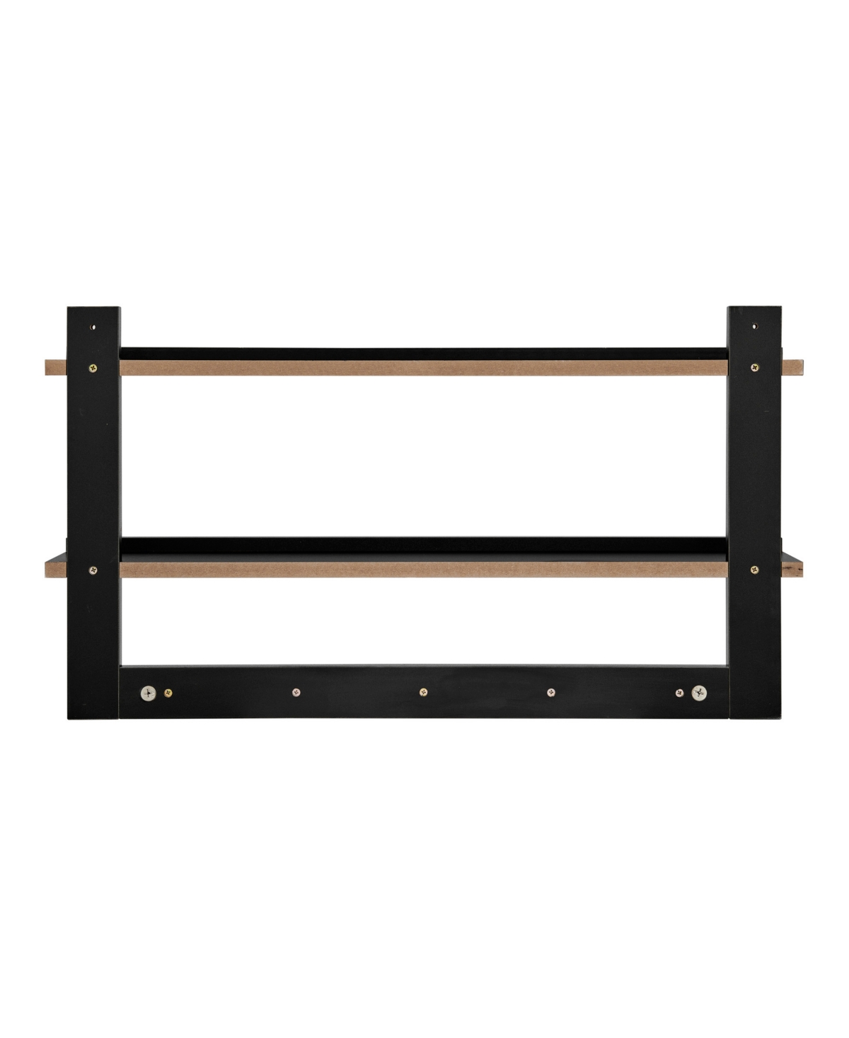 Shop Danya B 2-tier Ledge Wall Shelf Organizer With Five Hanging Coat Or Towel Hooks, Perfect For Entryway Or Bat In Black