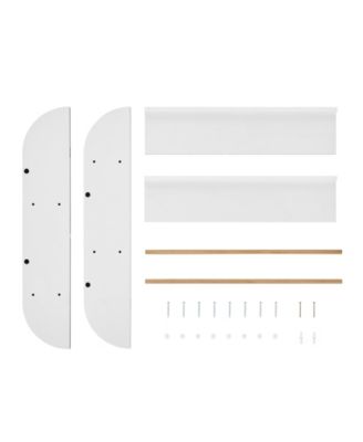 Steiner Rounded Contemporary 2-Tier Kids Book or Magazine Storage Wall-Mount Bookcase with Contrasting Wood-Toned Rods