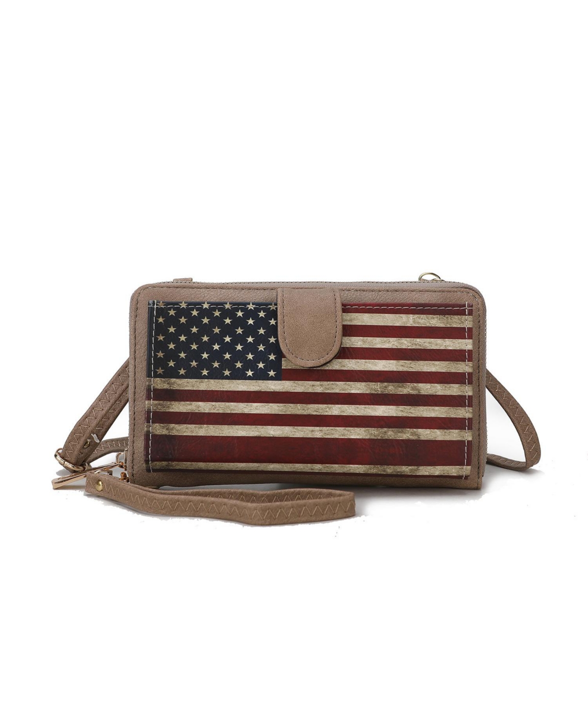 Mkf Collection Kiara Smartphone and Wallet Convertible Patriotic Crossbody Bag by Mia K