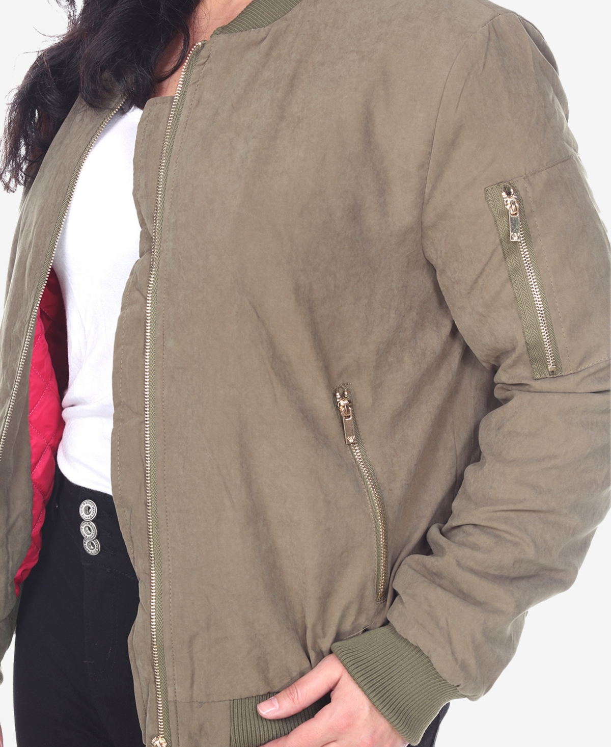 White Mark Plus Size Bomber Jacket