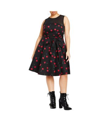 open lace back dress Red Black Polka Dot Swing Dress  ModCloth