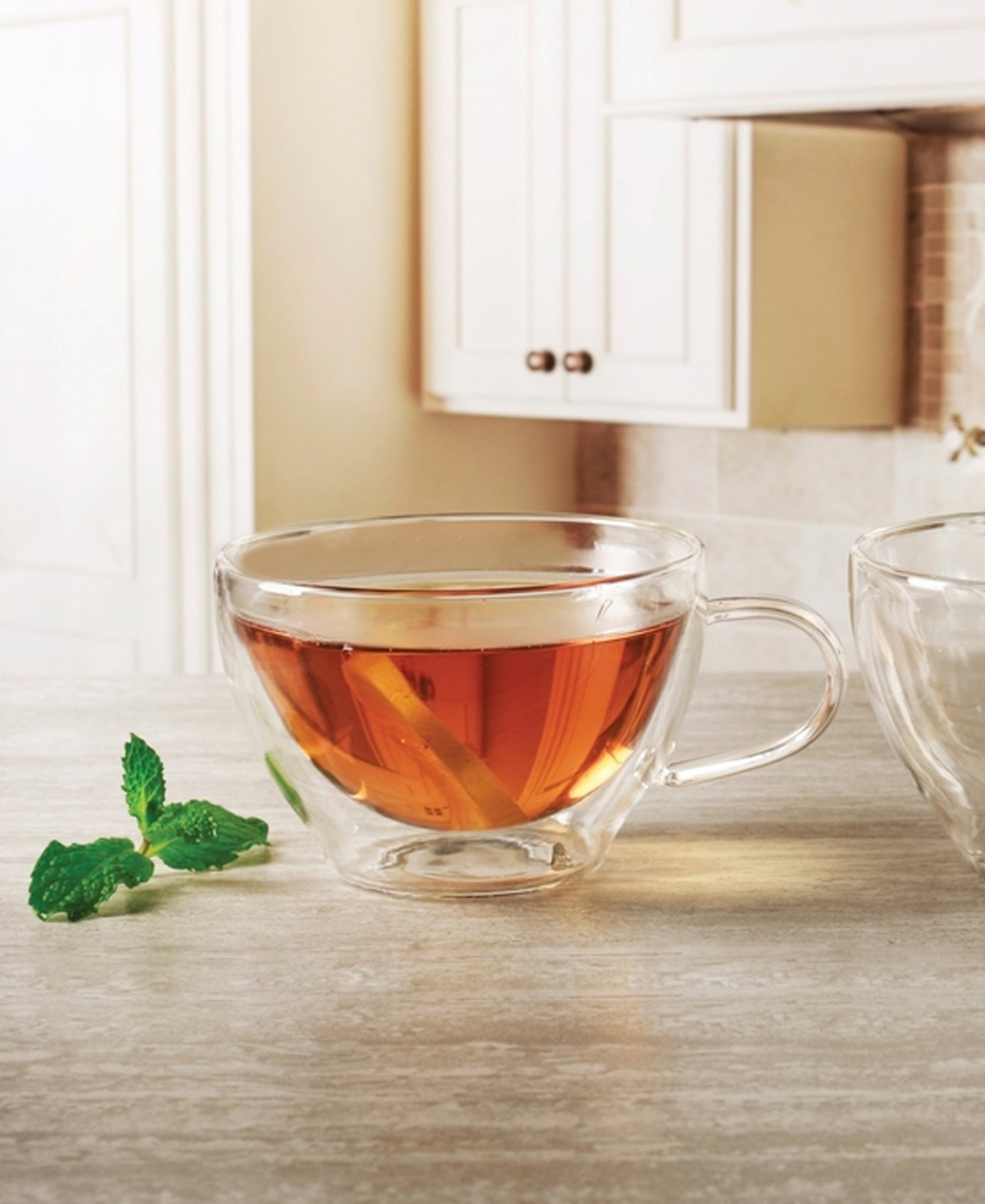 Circleware Thermax Set Of 2- 8 oz Double Wall Insulated Glass Cup In Clear