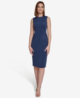 Calvin Klein Women s Panelled Jewel Neck Sheath Dress Macy s