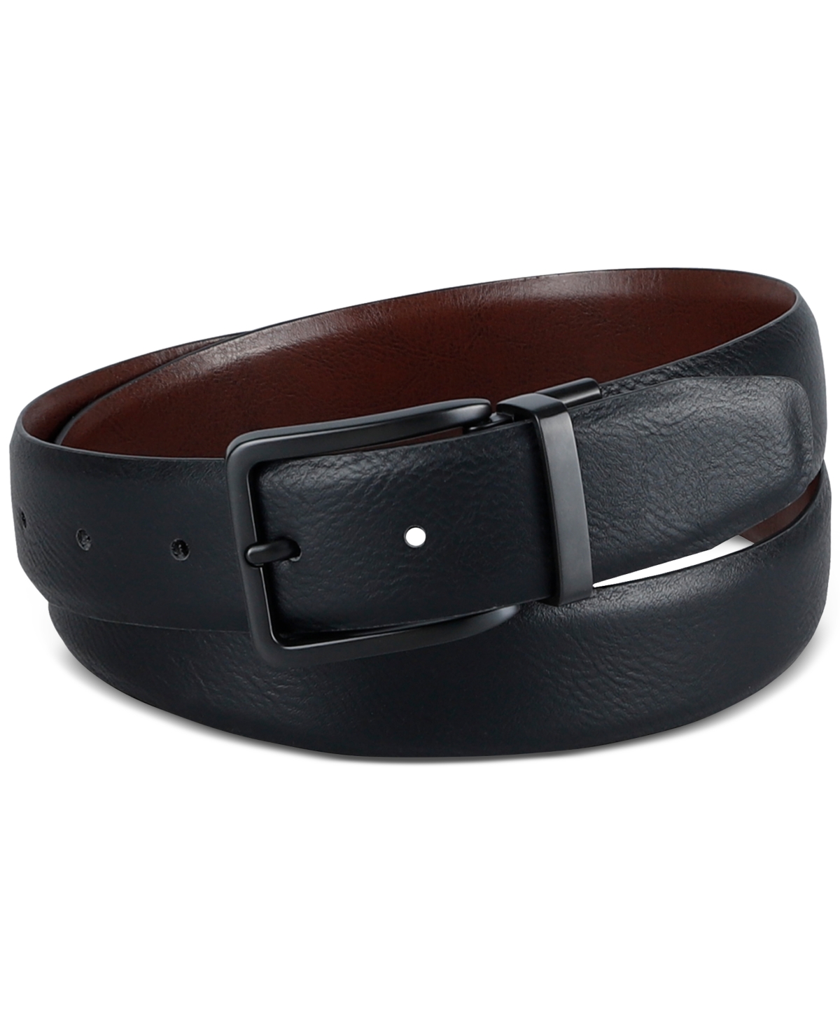 Shop Kenneth Cole Reaction Men's Reversible Pebble-grain Belt In Black,brown