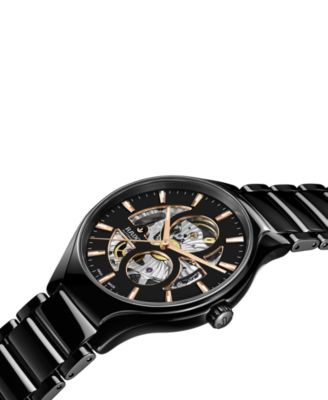 Unisex Swiss Automatic True Black High-Tech Ceramic Bracelet Watch 40mm