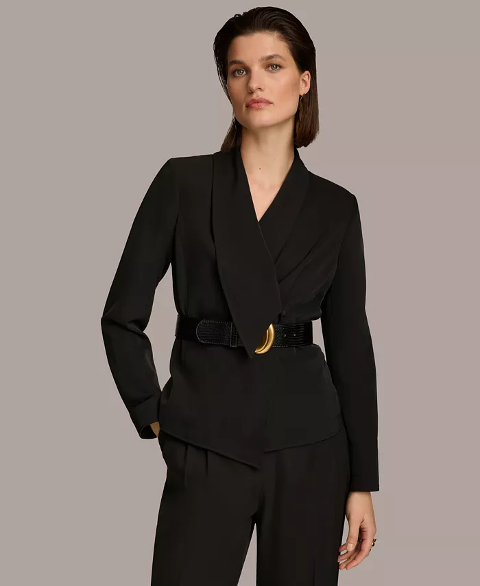 Donna Karan Women's Shawl-Collar Belted Blazer - thumbnail 5