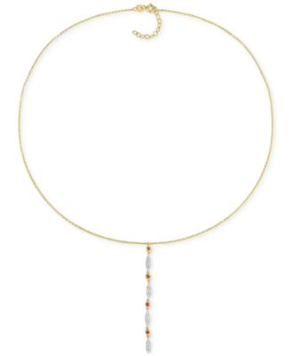 Ruby (1/6 ct. t.w.) & Diamond (1/5 ct. t.w.) Lariat Necklace in 10k Gold, 16-1/2" + 1-1/2" extender