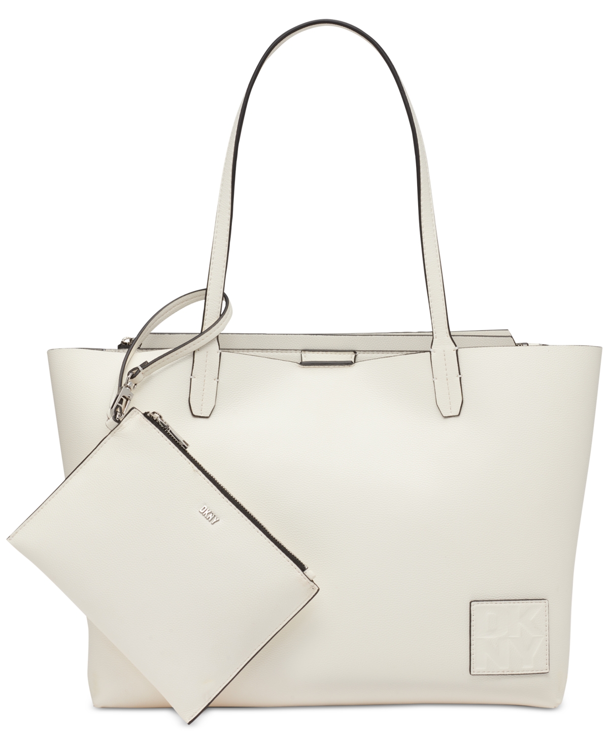 Shop Dkny Riley Tote In Optic Whit