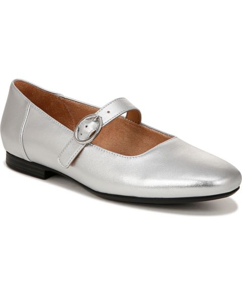 Женские балетки Naturalizer Kelly Mary-Jane Flats, цвет: Серебряный кожаный