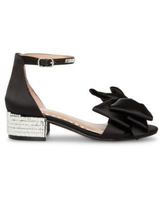 Little and Big Girls Maddy Rhinestone Heeled Sandals with Bow
