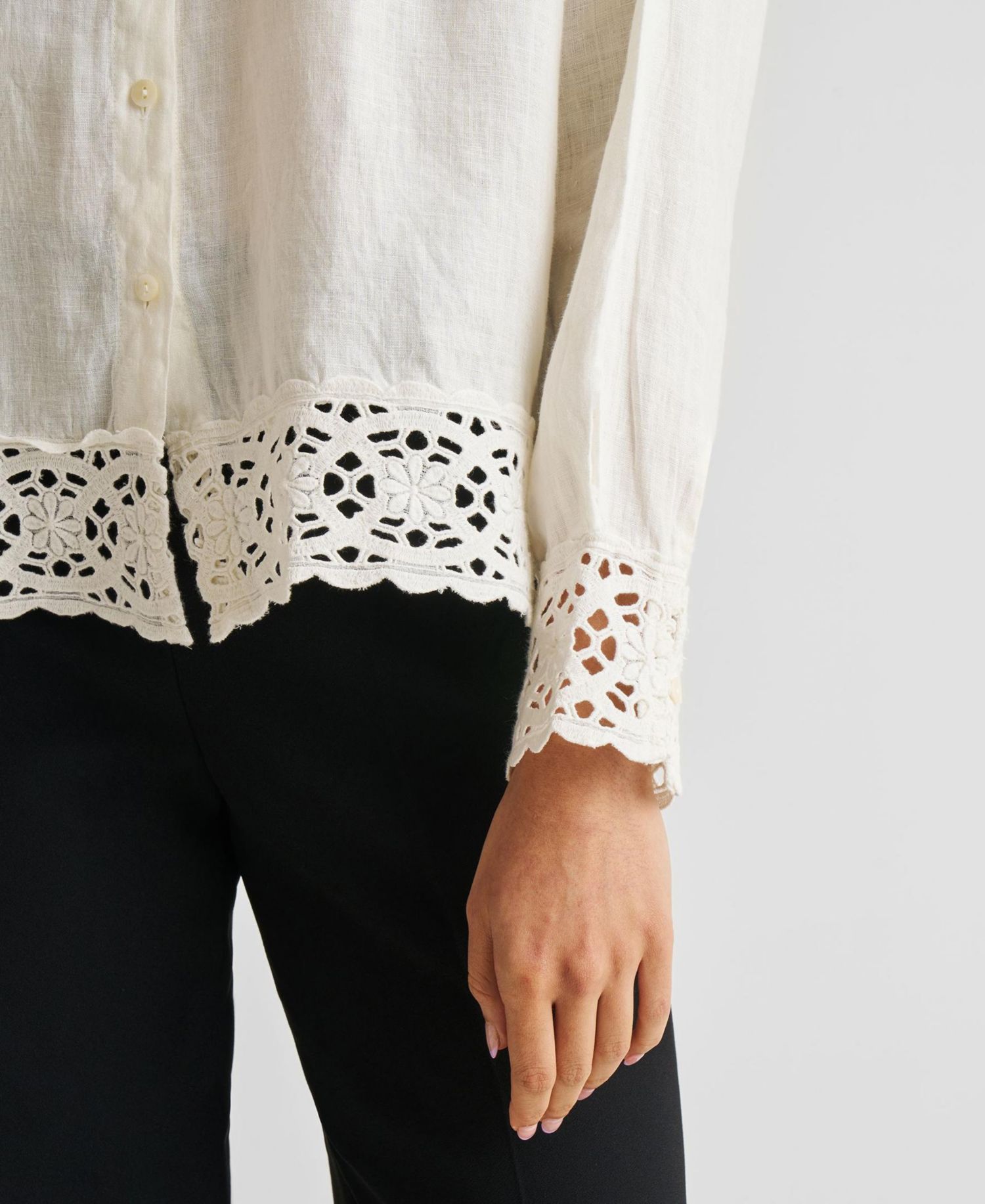 Women's Button-down with Lace Shirt