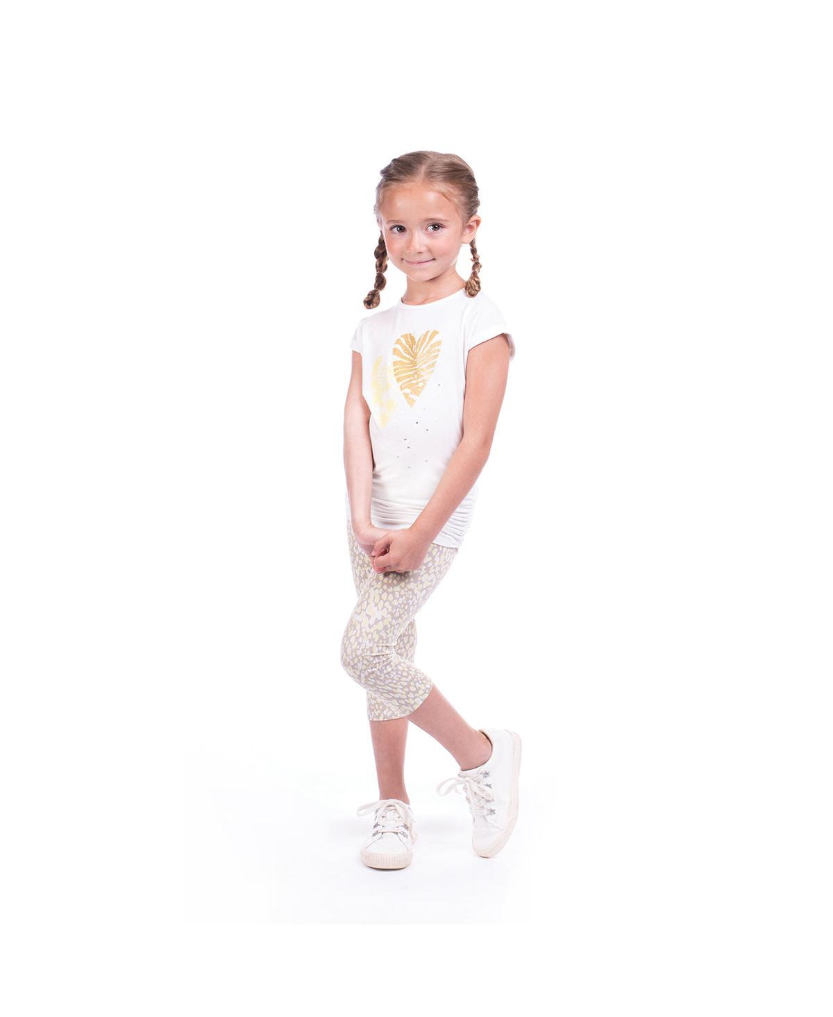 Child Annie Love Cream Graphic Jersey Tunic Top
