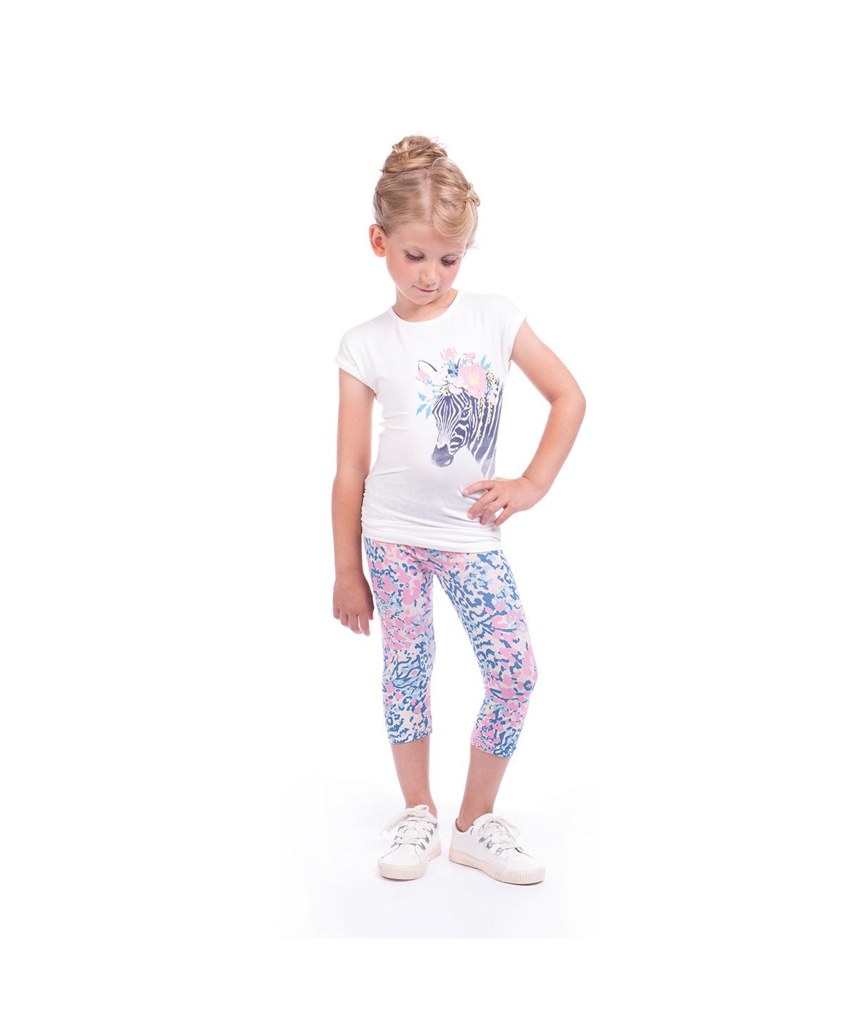 Toddler, Child Annie Zebra Cream Graphic Jersey Tunic Top