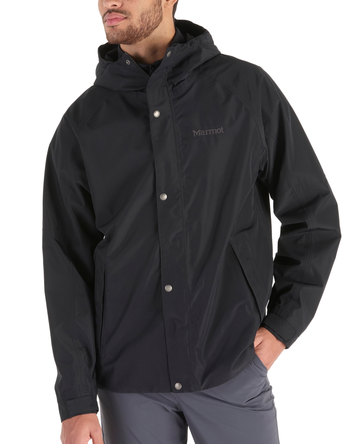 Marmot Men's Cascade Waterproof Full-zip Hooded Jacket In Black