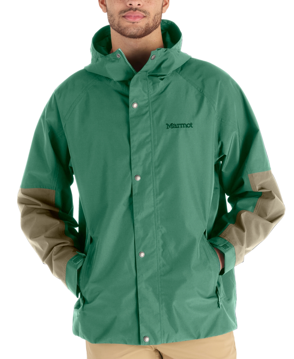 Marmot Men's Cascade Waterproof Full-zip Hooded Jacket In Clover,vetiver