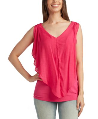 BCX - Juniors' Lace-Back Gauze Top