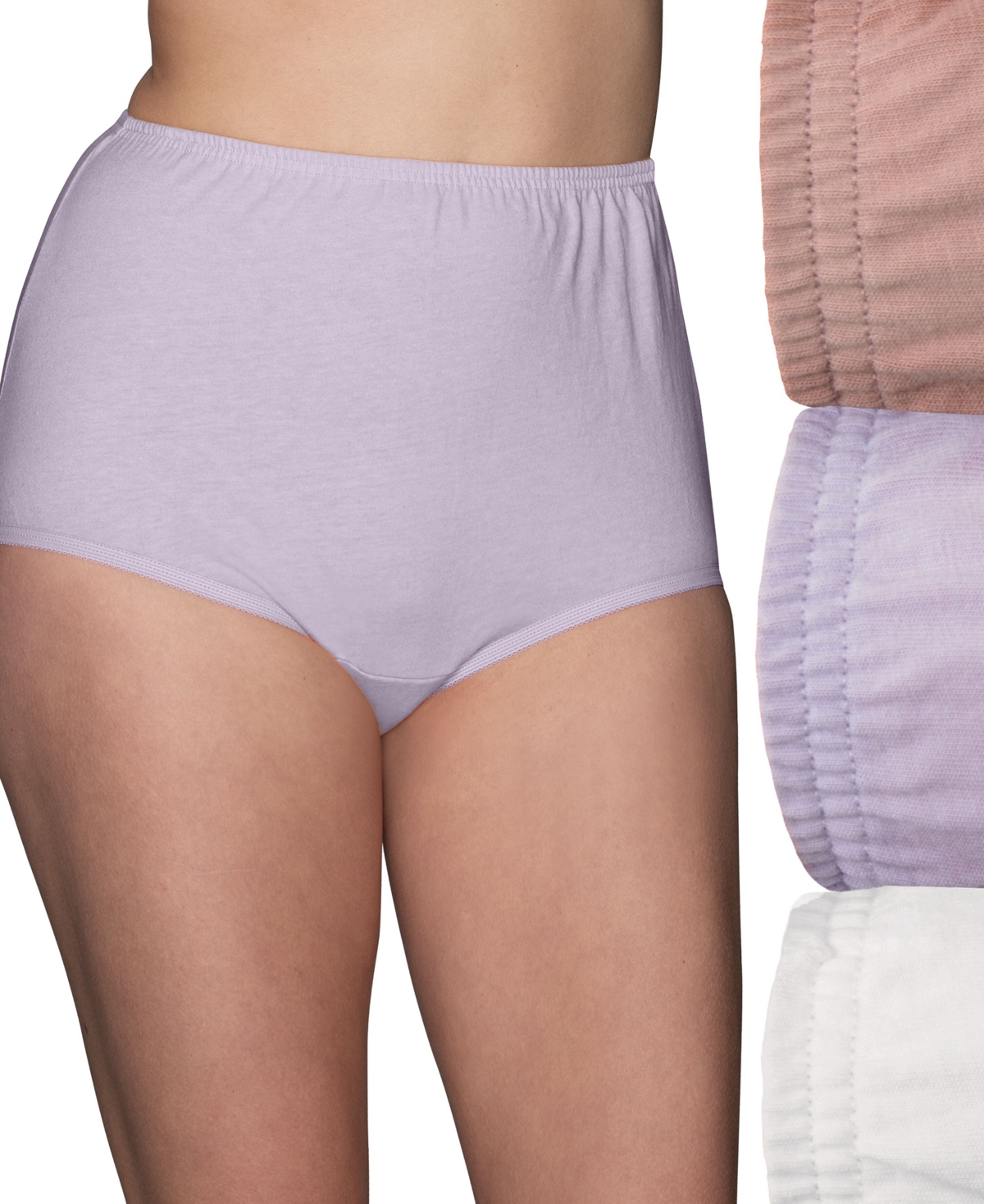 Women's 3-Pk. Perfectly Yours Cotton Brief Underwear 15320 - Lavender/Blush/White